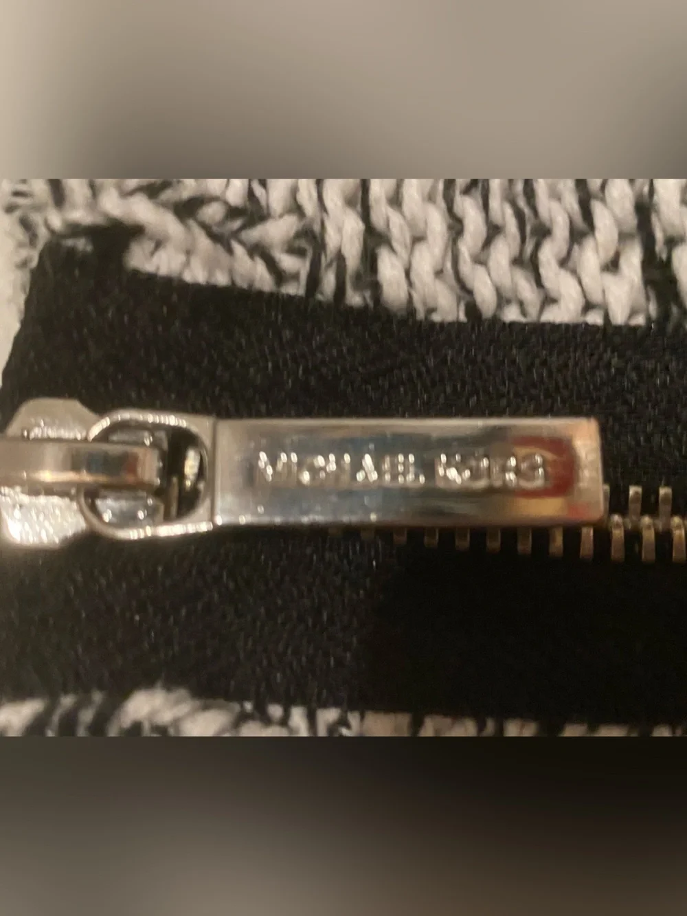 Michael Kors Black & White Marled Cable Crewneck Sweater